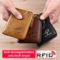 Mens RFID Blocking Leather Wallet Credit Card ID Holder Zipper Purse Waterproof