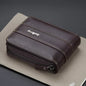 Mens Genuine Leather Zipper Wallet RFID Blocking Bifold Zip Around Card Holder